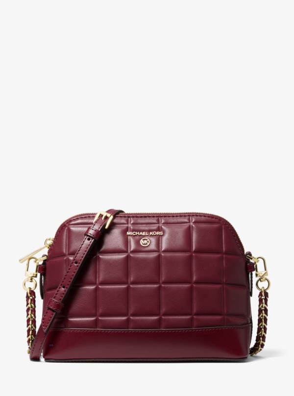 Damske Spojková Taška Michael Kors Large Quilted Leather Dome Bordove - Kabelky Michael Kors Slevy | GCFMU-3108